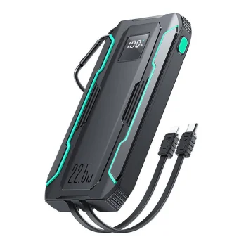 Joyroom JR-L017 10000mAh 22.5W Power Bank with Built-in USB-C / Lightning Cables, Black