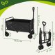 Gardlov Folding Garden Cart 90L Heavy Duty Utility Wagon, 100kg Capacity, Black