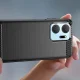Dėklas Carbon Case telefonui Honor Play 40 Plus / Honor X7a, juodas
