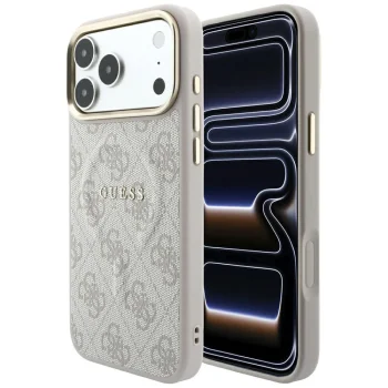 Guess Embossed 4G Classic MagSafe dėklas iPhone 17 / 18 Pro Max, rožinis