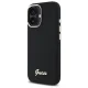 Dėklas Guess Silicone Script Metal Logo & Frame iPhone 16 Plus, juodas