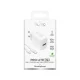 Tinklo įkroviklis Puro PROLITE 10W USB-A + USB-A - USB-C laidas 1.2m, baltas