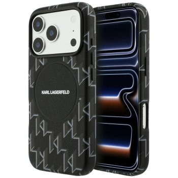 Karl Lagerfeld Monogram MagSafe dėklas iPhone 17 Pro Max, juodas