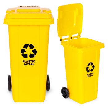 Multistore 120L šiukšlių konteineris plastikui, geltonas