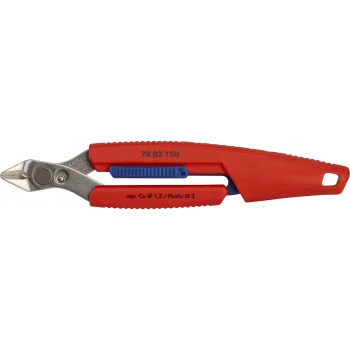 Tiksliosios kirpimo replės Knipex Slim Knips INOX 78 03 150 su dėklu, raudonos