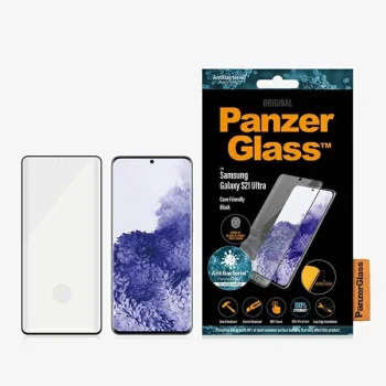 PanzerGlass Samsung Galaxy S21 Ultra Screen Protector E2E Microfracture, Black Frame