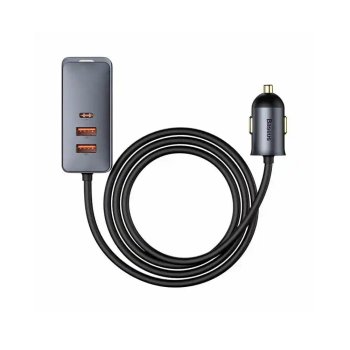 Baseus Share Together car charger 2x USB / 2x USB Type C 120W PPS Quick Charge Power Delivery gray (CCBT-A0G)