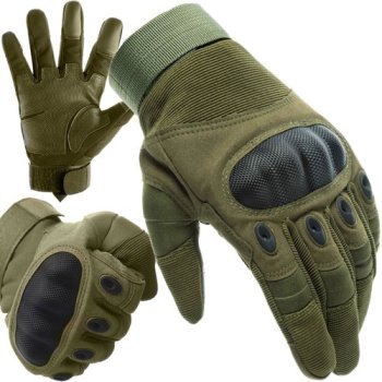 Trizand Touchscreen Tactical Gloves, Size L, Khaki / Black