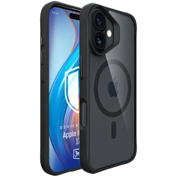 Apsauginis dėklas 3mk Satin Armor MagCase, skirtas iPhone 17, juodas