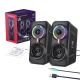 ONIKUMA L6 žaidimų garsiakalbiai su Bluetooth 5.0 ir RGB apšvietimu, juodi