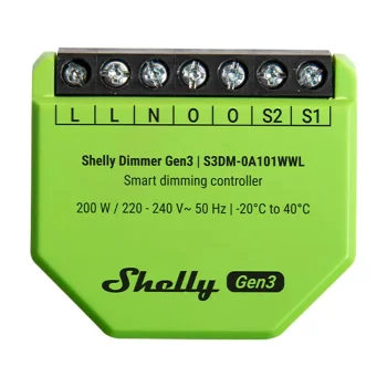 Išmanusis apšvietimo reguliatorius Shelly Dimmer Gen3, 200W