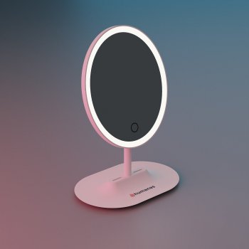 Humanas HS-ML03 makiažo veidrodis su LED apšvietimu ir 5x didinimu, baltas