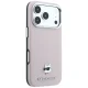 Karl Lagerfeld Grained Choupette Head Metal MagSafe dėklas iPhone 17/18 Pro Max, rožinis