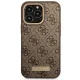 Guess 4G Logo Plate MagSafe dėklas iPhone 14 Pro telefonui, rudas