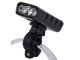 Priekinis dviračio žibintas / žibintuvėlis su išorine baterija, 3x LED CREE XM-L T6, Juodas