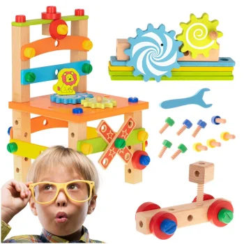 Educational Wooden Construction Set Workshop Chair, 49 pcs