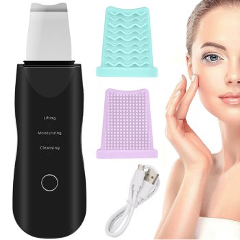 Wireless Ultrasonic Facial Scrubber (Cavitation Peeling), 3 Modes