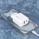 Dudao A27TCEU PD 30W GaN USB-A USB-C tinklo įkroviklis su USB-C laidu, baltas
