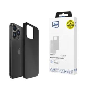 „3mk“ silikoninis dėklas „iPhone 16 Pro“ telefonui, juodas