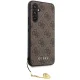 Guess 4G Charms dėklas Samsung Galaxy A54 5G telefonui, rudas
