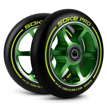 Soke paspirtuko ratukai 110 mm, 2 vnt., laimo žalios spalvos