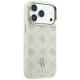 Guess Peony 4G Small Logo MagSafe dėklas telefonui iPhone 17 Pro / 18 Pro, smėlio spalvos