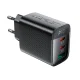 Sieninis įkroviklis Acefast A108 GaN 67W 2x USB-C 1x USB-A, juodas