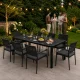 Sodo stalas Multigarden, 180x90 cm, 8 asmenims, juodas