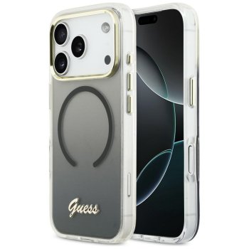 Guess IML Gradient Script MagSafe dėklas iPhone 17 Pro telefonui, Juodas