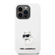 Karl Lagerfeld Silicone Choupette dėklas iPhone 14 Pro Max telefonui, baltas