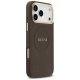 Guess Peony Hot Stamp MagSafe dėklas iPhone 17 Pro Max telefonui, rudas