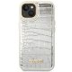 Guess Croco Collection dėklas, skirtas iPhone 14 Plus, sidabrinis