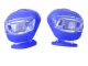 Silikoniniai dviračio žibintai 2 LED, 2 vnt., mėlyni