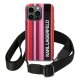 Karl Lagerfeld Color Stripes Strap dėklas su dirželiu iPhone 14 Pro Max, rožinis