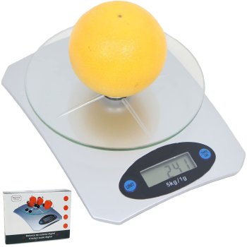 Elektroninės virtuvinės svarstyklės su stikliniu paviršiumi, 5 kg / 1 g