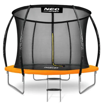 Sodo batutas su vidiniu tinklu ir kopėčiomis Neo-Sport 312 cm (10Ft), oranžinis