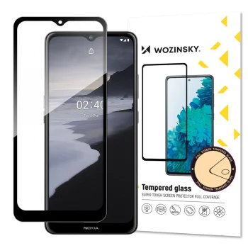 Apsauginis stiklas Wozinsky Full Glue telefonui Nokia 2.4, 9H, su rėmeliu, juodas