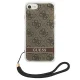 Guess dėklas iPhone SE 2022 / 2020 / 7 / 8, 4G Print Strap, rudas
