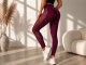 Women\'s High-Waisted Push-Up Fitness Leggings, Burgundy, L/XL