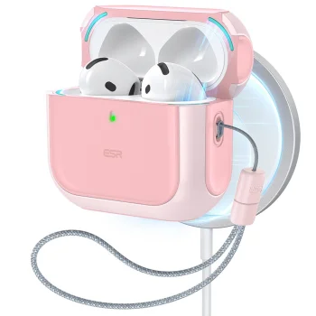 ESR Orbit HaloLock MagSafe dėklas „AirPods 4“ ausinėms, rožinis