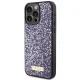 Guess dėklas iPhone 15 Pro telefonui Rhinestone Metal Logo, rožinis