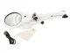 Stalinis juvelyrinis didinamasis stiklas 8x ir 12x su 18 LED, USB, baltas / juodas
