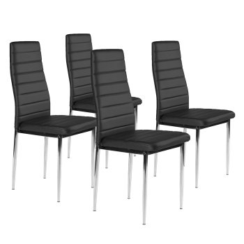 Modernios valgomojo kėdės 140796, 4 vnt., juodos