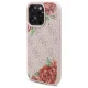 Guess dėklas iPhone 16 Pro Max telefonui 4G Flowers Print MagSafe, rožinis