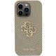 Guess Perforated 4G Glitter dėklas iPhone 15 Pro telefonui, auksinis