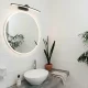Modernus išlenktas sieninis LED šviestuvas, 40 cm, neutrali balta šviesa, juodas