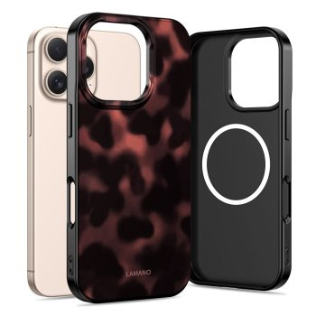 Tech-Protect Lamano MagSafe Case for iPhone 16 Pro Max, Black/Red