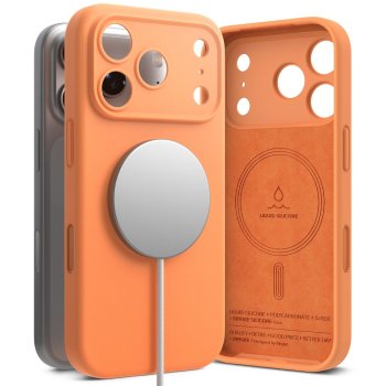 Ringke Silicone MagSafe dėklas telefonui iPhone 17 Pro Max, oranžinis