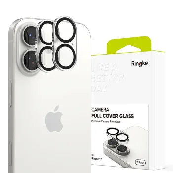 Ringke iPhone 17 kameros apsauginis stiklas (2 vnt.), juodas