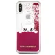 Karl Lagerfeld Liquid Glitter dėklas telefonui iPhone X, rožinis